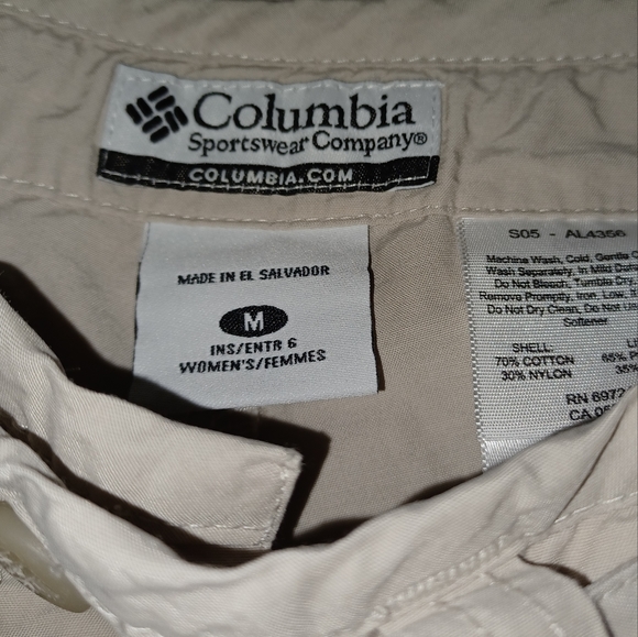 🎄3/$15 Columbia Vintage Y2K Light Tan Nylon Shorts - Picture 6 of 7